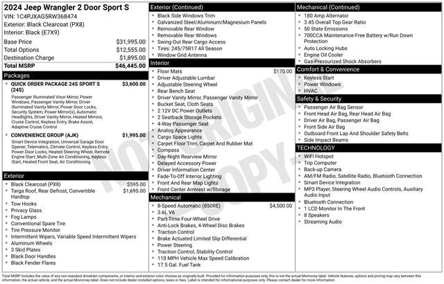 2024 Jeep Wrangler Sport S