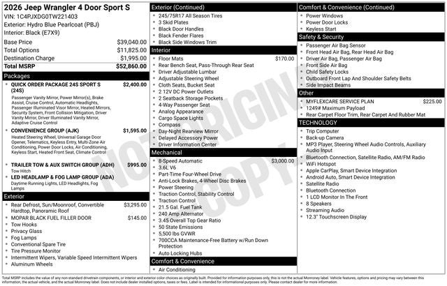 2026 Jeep Wrangler Sport S