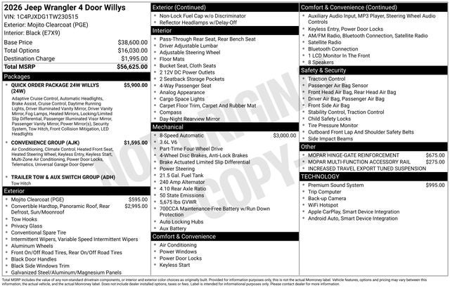 2026 Jeep Wrangler Willys