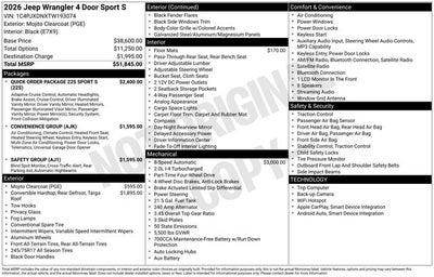 2026 Jeep Wrangler Sport S