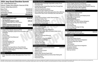 2026 Jeep Grand Cherokee Summit