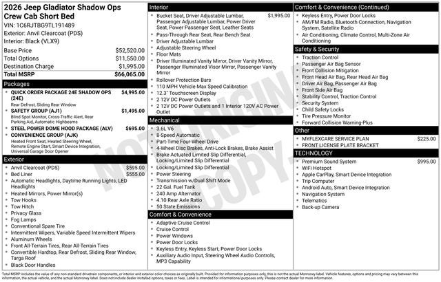 2026 Jeep Gladiator Shadow Ops
