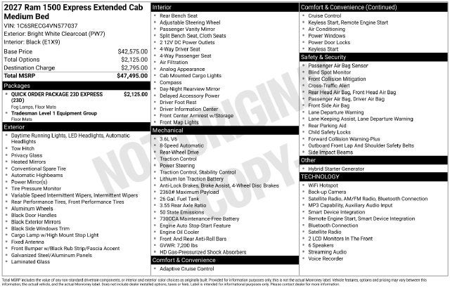 2027 RAM Ram 1500 Express