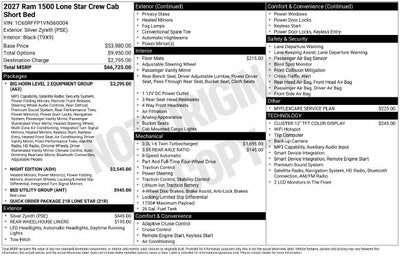 2027 RAM Ram 1500 Big Horn/Lone Star