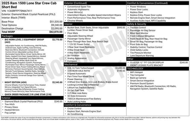 2025 RAM Ram 1500 Big Horn/Lone Star