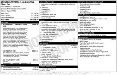 2026 RAM Ram 1500 Big Horn/Lone Star