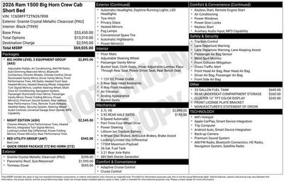 2026 RAM Ram 1500 Big Horn/Lone Star