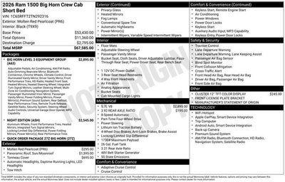 2026 RAM Ram 1500 Big Horn/Lone Star Fox Factory DC650