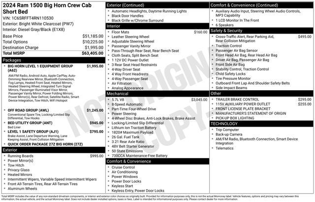 2024 RAM Ram 1500 Big Horn/Lone Star