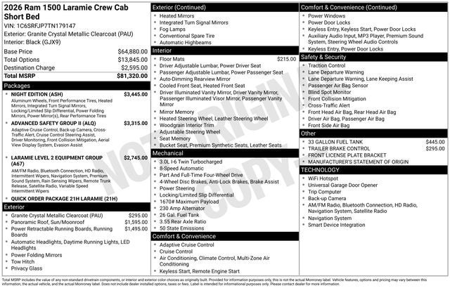 2026 RAM Ram 1500 Laramie
