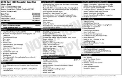 2026 RAM Ram 1500 Tungsten