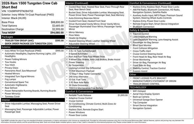2026 RAM Ram 1500 Tungsten