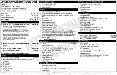 2026 RAM Ram 1500 Rebel