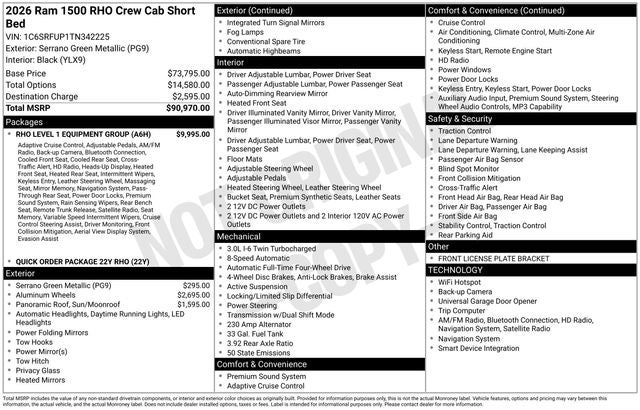 2026 RAM Ram 1500 RHO
