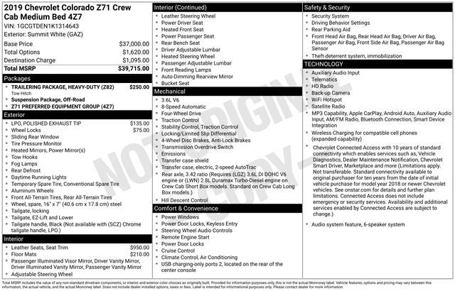 2019 Chevrolet Colorado Z71