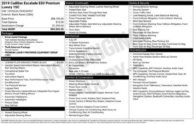 2019 Cadillac Escalade ESV Premium