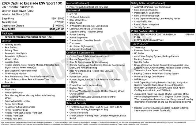 2024 Cadillac Escalade ESV Sport
