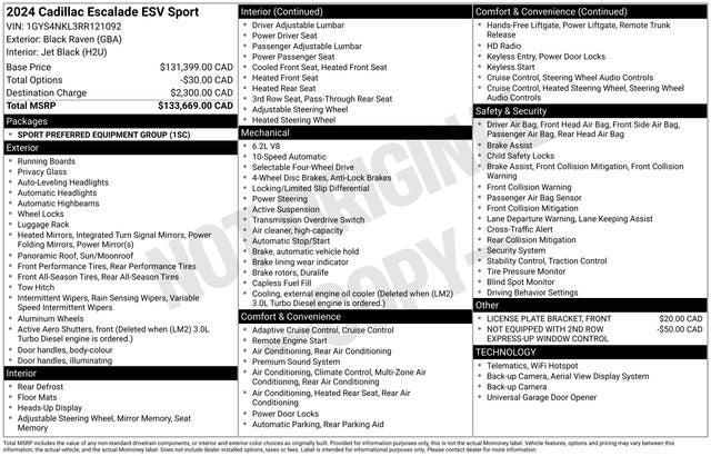 2024 Cadillac Escalade ESV Sport