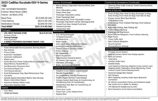 2025 Cadillac Escalade ESV V-Series