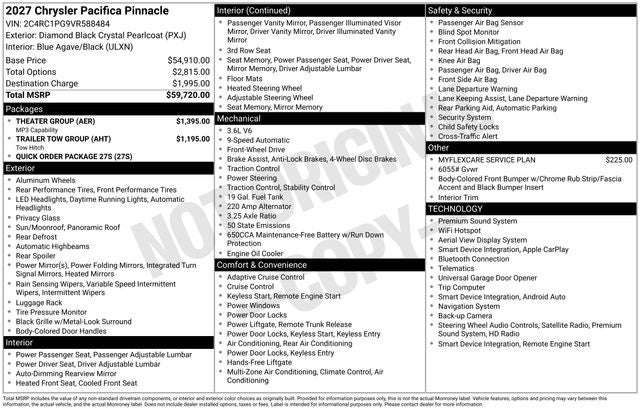 2027 Chrysler Pacifica Pinnacle