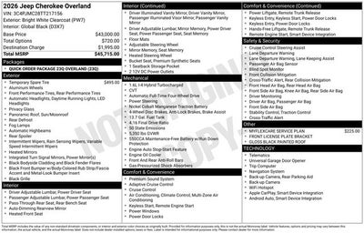 2026 Jeep Cherokee Overland