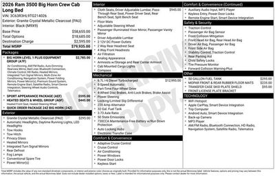 2026 RAM Ram 3500 Big Horn
