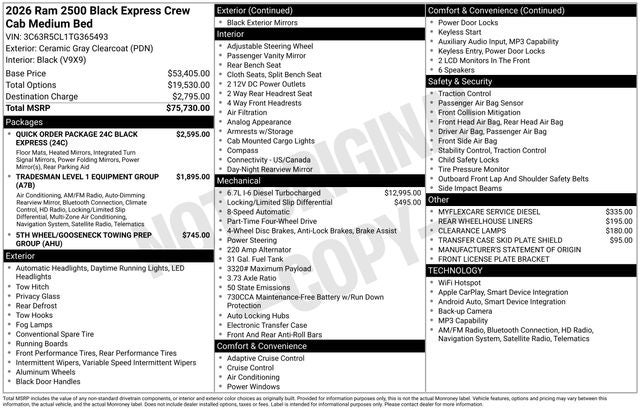 2026 RAM Ram 2500 Tradesman
