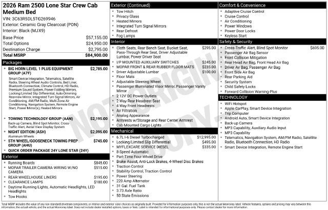 2026 RAM Ram 2500 Big Horn