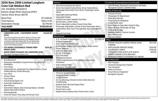 2026 RAM Ram 2500 Limited Longhorn