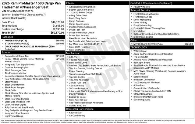 2026 RAM Ram ProMaster Low Roof
