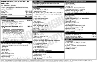 2026 RAM Ram 1500 Big Horn/Lone Star