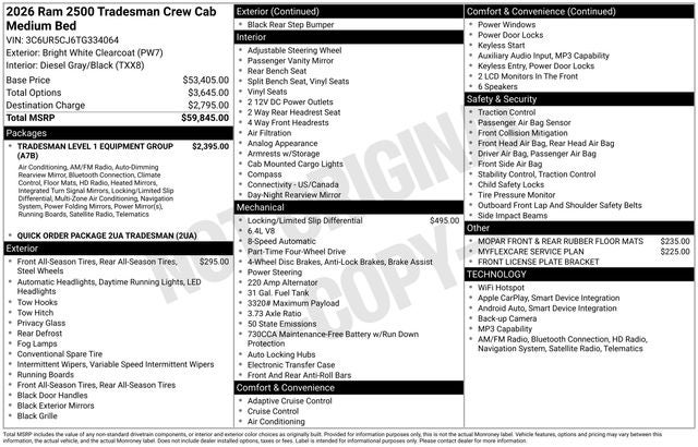 2026 RAM Ram 2500 Tradesman