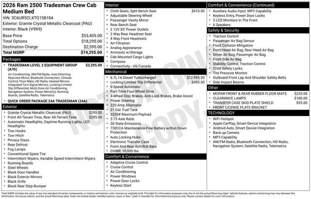 2026 RAM 2500 Tradesman