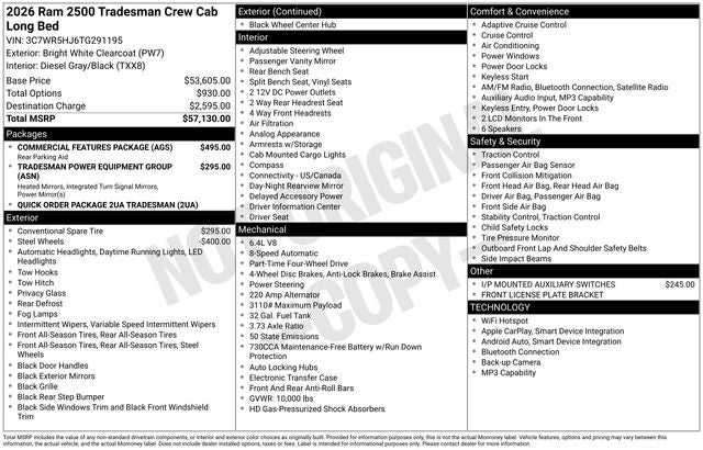 2026 RAM Ram 2500 Tradesman