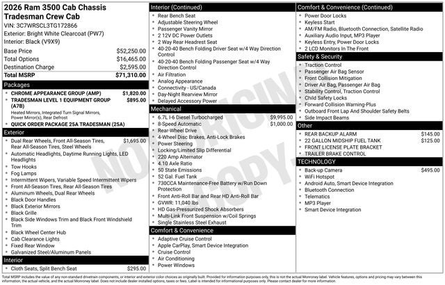 2026 RAM Ram 3500 Chassis Cab Tradesman