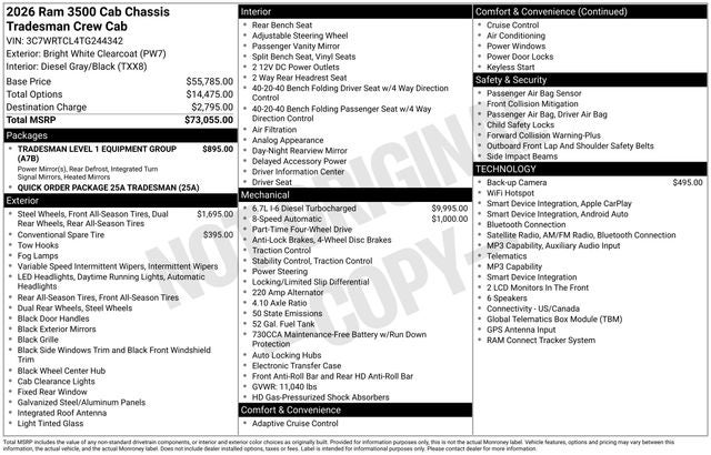 2026 RAM Ram 3500 Chassis Tradesman