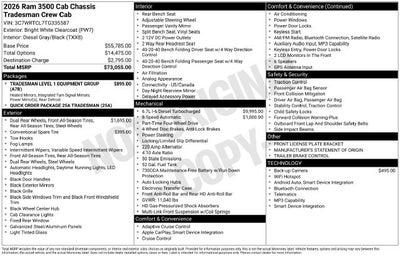 2026 RAM Ram 3500 Chassis Cab Tradesman