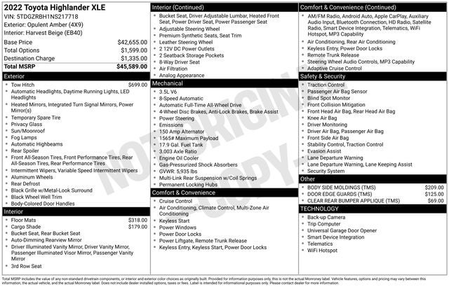 2022 Toyota Highlander XLE