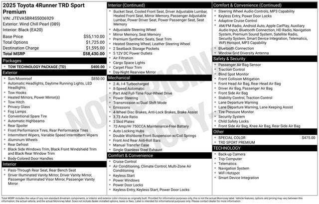 2025 Toyota 4Runner TRD Sport Premium