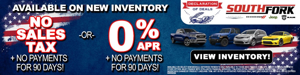No Sales Tax OR 0% APR + No payments for 90 Days!