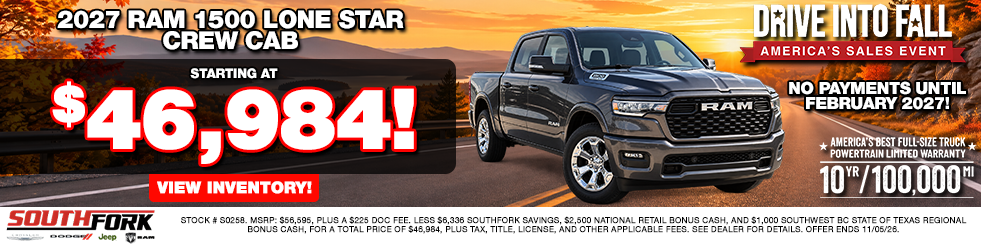 2027 Ram 1500 Lone Star Crew Cab