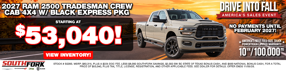 2027 Ram 2500 Tradesman Crew Cab 4X4 W/ Black Express PKG