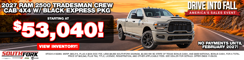 2027 Ram 2500 Tradesman Crew Cab 4X4 W/ Black Express PKG